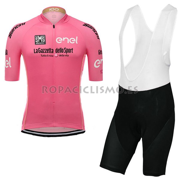 2017 Maillot Giro d'Italia tirantes mangas cortas roze